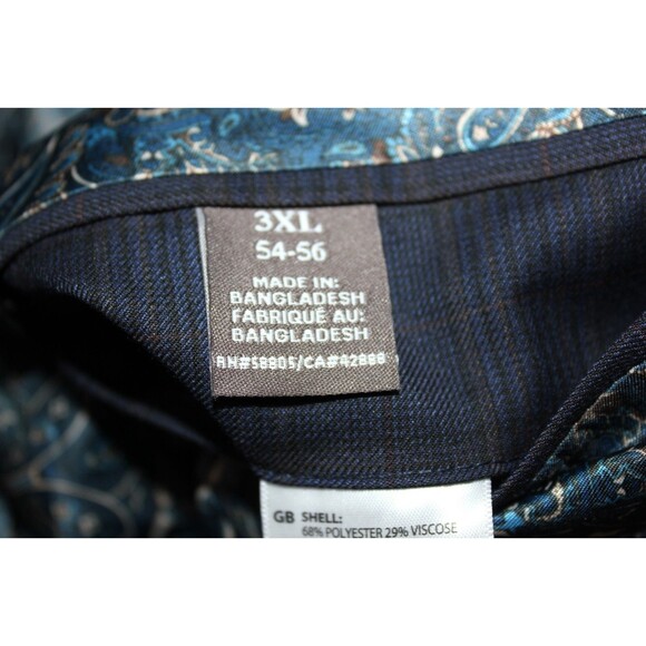 Oak Hill Sport Coat Mens Blue Glen Plaid Stretch Blazer Pocket Square 3XL 54-56 - Picture 8 of 11